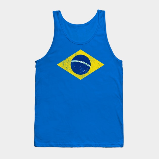 Brazil // Vintage Look Faded Flag Design Tank Top by DankFutura